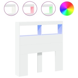 vidaXL Cabecero de cama con LED blanco 100x17x102 cm