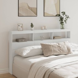vidaXL Cabecero de cama con LED blanco 180x17x102 cm