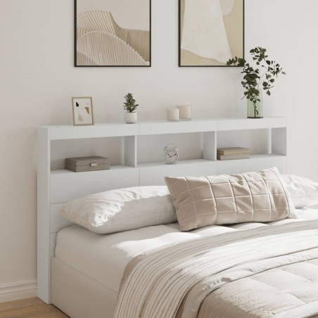 vidaXL Cabecero de cama con LED blanco 180x17x102 cm