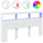 vidaXL Cabecero de cama con LED blanco 180x17x102 cm vidaXL Cabecero de cama con LED blanco 180x17x102 cm