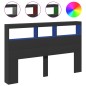 vidaXL Cabecero de cama con LED negro 160x17x102 cm vidaXL Cabecero de cama con LED negro 160x17x102 cm
