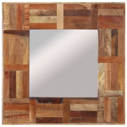 vidaXL Espejo de pared madera maciza reciclada 50x50 cm