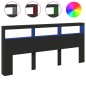 vidaXL Cabecero de cama con LED negro 220x17x102 cm vidaXL Cabecero de cama con LED negro 220x17x102 cm