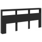 vidaXL Cabecero de cama con LED negro 220x17x102 cm vidaXL Cabecero de cama con LED negro 220x17x102 cm