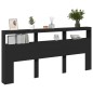 vidaXL Cabecero de cama con LED negro 220x17x102 cm vidaXL Cabecero de cama con LED negro 220x17x102 cm