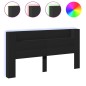 vidaXL Cabecero de cama con LED negro 200x16,5x103,5 cm vidaXL Cabecero de cama con LED negro 200x16,5x103,5 cm