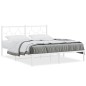 vidaXL Estructura de cama de metal con cabecero blanca 150x200 cm vidaXL Estructura de cama de metal con cabecero blanca 150x200 cm