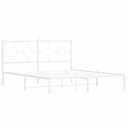 vidaXL Estructura de cama de metal con cabecero blanca 150x200 cm
