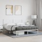 vidaXL Estructura de cama de metal con cabecero blanca 150x200 cm vidaXL Estructura de cama de metal con cabecero blanca 150x200 cm