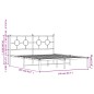 vidaXL Estructura de cama de metal con cabecero blanca 150x200 cm vidaXL Estructura de cama de metal con cabecero blanca 150x200 cm