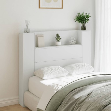 vidaXL Cabecero de cama con luz LED blanco 120x16,5x103,5 cm