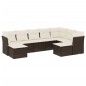 vidaXL Set de sofás de jardín 9 pzas y cojines ratán sintético marrón vidaXL Set de sofás de jardín 9 pzas y cojines ratán sintético marrón