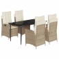 vidaXL Set comedor de jardín 5 pzas con cojines ratán sintético beige
