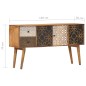 vidaXL Aparador con estampado madera maciza de mango 130x30x70 cm vidaXL Aparador con estampado madera maciza de mango 130x30x70 cm