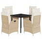 vidaXL Set comedor de jardín 5 pzas con cojines ratán sintético beige vidaXL Set comedor de jardín 5 pzas con cojines ratán sintético beige