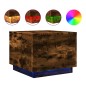 vidaXL Mesa de centro con luces LED roble ahumado 50x50x40 cm vidaXL Mesa de centro con luces LED roble ahumado 50x50x40 cm