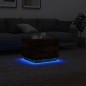 vidaXL Mesa de centro con luces LED roble ahumado 50x50x40 cm vidaXL Mesa de centro con luces LED roble ahumado 50x50x40 cm