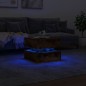 vidaXL Mesa de centro con luces LED roble ahumado 50x50x40 cm vidaXL Mesa de centro con luces LED roble ahumado 50x50x40 cm