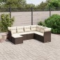 vidaXL Juego de sofás de jardín 7 piezas con cojines ratán PE marrón vidaXL Juego de sofás de jardín 7 piezas con cojines ratán PE marrón