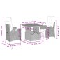 vidaXL Set comedor de jardín 3 pzas con cojines ratán sintético negro vidaXL Set comedor de jardín 3 pzas con cojines ratán sintético negro