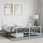 vidaXL Estructura cama metal con cabecero y estribo blanco 160x200 cm