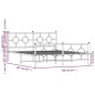 vidaXL Estructura cama metal con cabecero y estribo blanco 160x200 cm