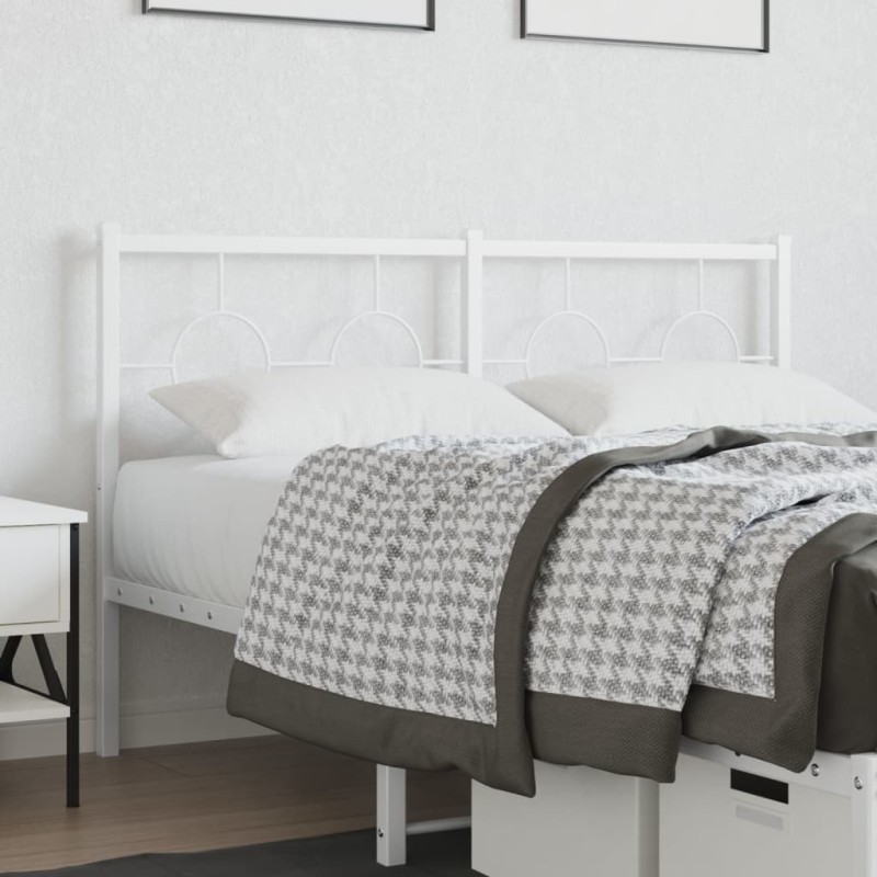 vidaXL Cabecero de metal blanco 135 cm vidaXL Cabecero de metal blanco 135 cm