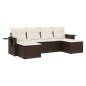 vidaXL Set sofás de jardín 6 piezas y cojines ratán sintético marrón vidaXL Set sofás de jardín 6 piezas y cojines ratán sintético marrón