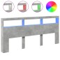 vidaXL Cabecero de cama con luz LED gris hormigón 220x17x102 cm vidaXL Cabecero de cama con luz LED gris hormigón 220x17x102 cm
