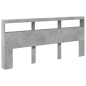 vidaXL Cabecero de cama con luz LED gris hormigón 220x17x102 cm vidaXL Cabecero de cama con luz LED gris hormigón 220x17x102 cm