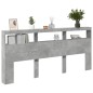 vidaXL Cabecero de cama con luz LED gris hormigón 220x17x102 cm vidaXL Cabecero de cama con luz LED gris hormigón 220x17x102 cm