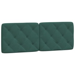 vidaXL Cabecero de cama acolchado terciopelo verde oscuro 120 cm