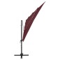 vidaXL Sombrilla de 4 niveles con poste de aluminio burdeos 250x250 cm vidaXL Sombrilla de 4 niveles con poste de aluminio burdeos 250x250 cm