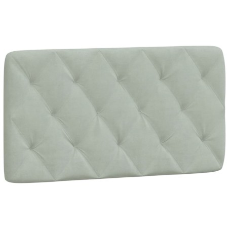 vidaXL Cabecero de cama acolchado terciopelo gris claro 100 cm