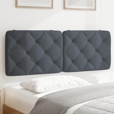 vidaXL Cabecero de cama acolchado terciopelo gris oscuro 120 cm