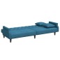vidaXL Sofá cama de 2 plazas con almohadas y taburete terciopelo azul vidaXL Sofá cama de 2 plazas con almohadas y taburete terciopelo azul