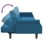 vidaXL Sofá cama de 2 plazas con almohadas y taburete terciopelo azul vidaXL Sofá cama de 2 plazas con almohadas y taburete terciopelo azul
