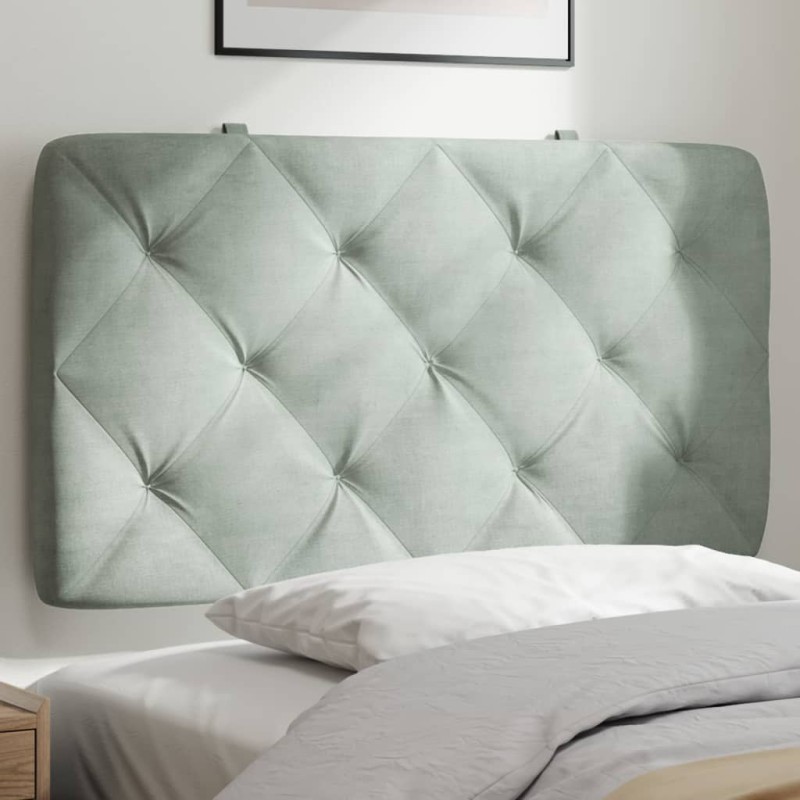vidaXL Cabecero de cama acolchado terciopelo gris claro 80 cm vidaXL Cabecero de cama acolchado terciopelo gris claro 80 cm