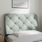 vidaXL Cabecero de cama acolchado terciopelo gris claro 80 cm vidaXL Cabecero de cama acolchado terciopelo gris claro 80 cm