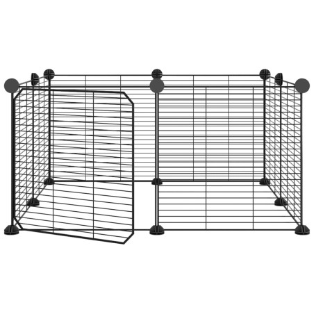 vidaXL Jaula para mascotas de 8 paneles con puerta acero negro 35x35cm