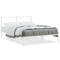 vidaXL Estructura de cama de metal con cabecero blanca 140x190 cm vidaXL Estructura de cama de metal con cabecero blanca 140x190 cm