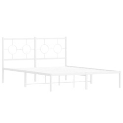 vidaXL Estructura de cama de metal con cabecero blanca 140x190 cm