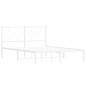 vidaXL Estructura de cama de metal con cabecero blanca 140x190 cm vidaXL Estructura de cama de metal con cabecero blanca 140x190 cm