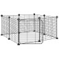 vidaXL Jaula para mascotas de 8 paneles con puerta acero negro 35x35cm vidaXL Jaula para mascotas de 8 paneles con puerta acero negro 35x35cm