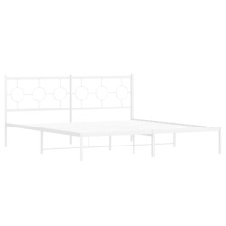 vidaXL Estructura de cama de metal con cabecero blanco 183x213 cm
