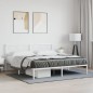 vidaXL Estructura de cama de metal con cabecero blanco 183x213 cm