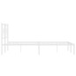 vidaXL Estructura de cama de metal con cabecero blanco 183x213 cm