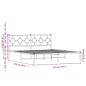 vidaXL Estructura de cama de metal con cabecero blanco 183x213 cm