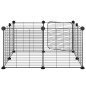 vidaXL Jaula para mascotas de 8 paneles con puerta acero negro 35x35cm vidaXL Jaula para mascotas de 8 paneles con puerta acero negro 35x35cm