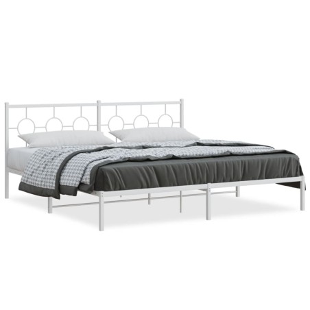 vidaXL Estructura de cama con cabecero metal blanca 200x200 cm
